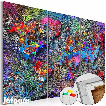 Kép parafán - Colourful Whirl [Cork Map]