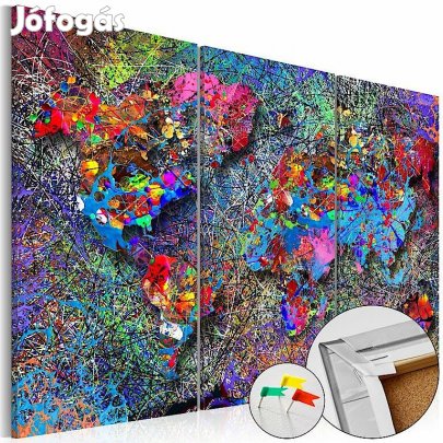 Kép parafán - Colourful Whirl [Cork Map]