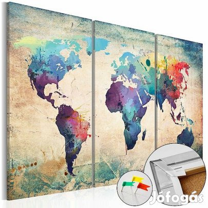 Kép parafán - Rainbow Map [Cork Map]