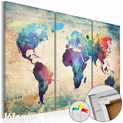 Kép parafán - Rainbow Map [Cork Map]
