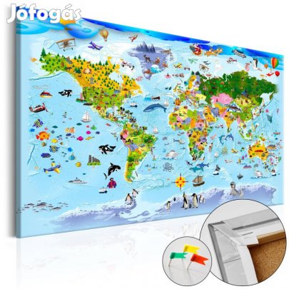 Kép parafán - Világtérkép gyerekeknek