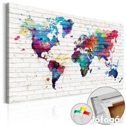 Kép parafán - Világtérkép színesben 3