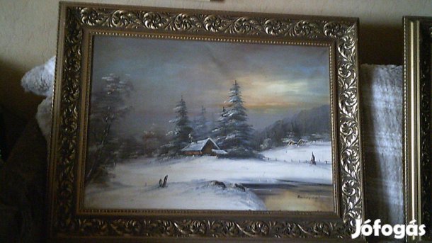 Képek téli és őszi olaj kompozíció