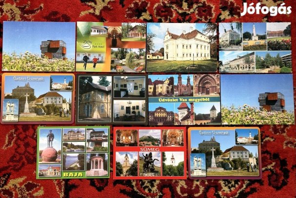 Képeslap Nagykanizsa Bük Veszprém Sümeg Kaposvár Baja Bikács Vas megye