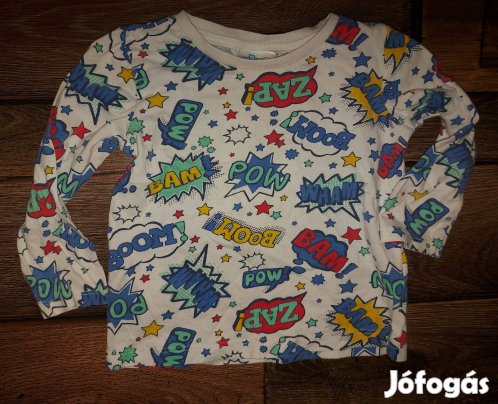 Képregénymintás felső (fehér alapon)