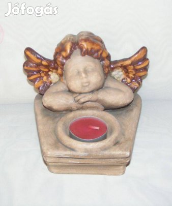 Kerámia angyal mécsestartó
