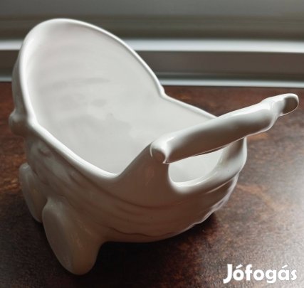 Kerámia babakocsi(dísztárgy)