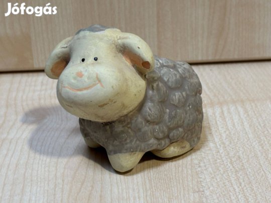 Kerámia bárány figura, dísztárgy