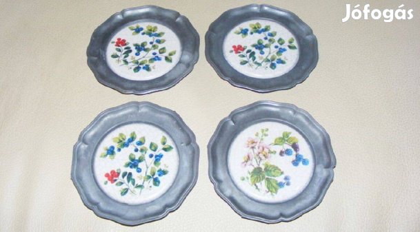 Kerámia betétes virágos ón tálka 3 db