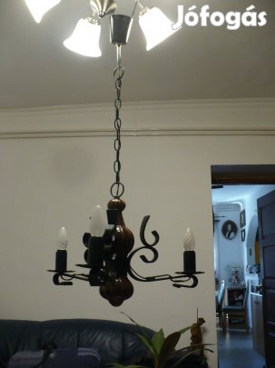 Kerámia betéttel kovácsoltvas mennyezeti lámpa