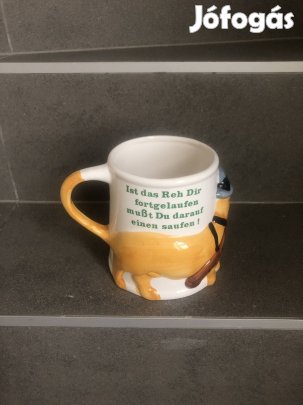 Kerámia dísz vadászkutyával