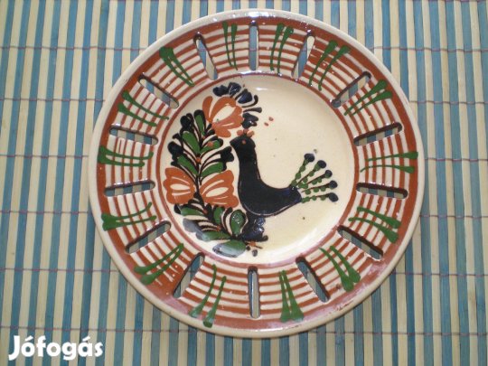 Kerámia falitál dísztányér madaras szép állapotban