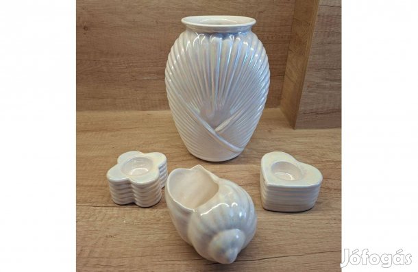 Kerámia fehér irizáló szett egyben eladó Pécsen