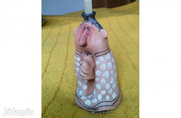 Kerámia gyertyatartó Vertel Andrea stílusú gyertya szobor