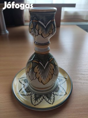 Kerámia gyertyatartók népi mintákkal