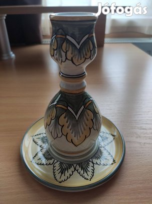 Kerámia gyertyatartók népi mintákkal