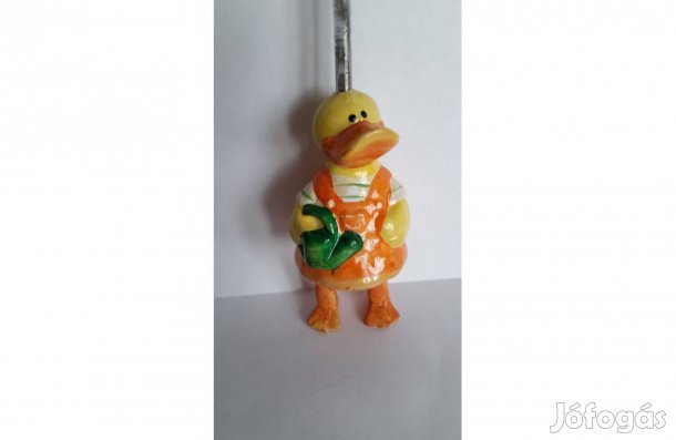 Kerámia kacsa rúgos akasztóval játék hibátlan_
