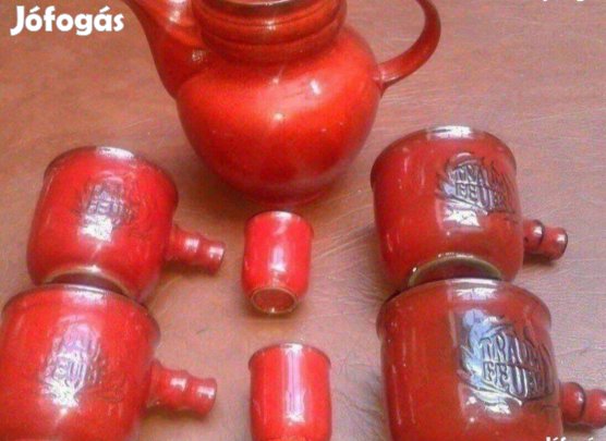 Kerámia kancsó boros pálinkás pohár