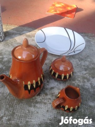 Kerámia kávés készlet 3db-os Bulgár hibátlan