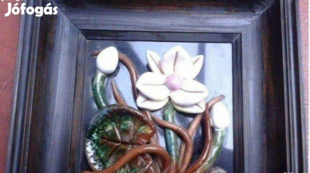 Kerámia kép fa képkeret újszerű Képcsarnok