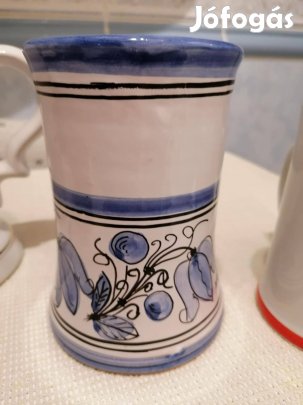 Kerámia korsó szép kék mintás