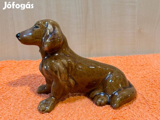 Kerámia kutya figura, dísztárgy