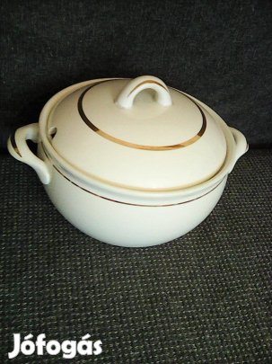 Kerámia leveses tál fedővel kb 3 literes
