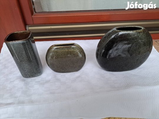 Kerámia madaras díszváza szett