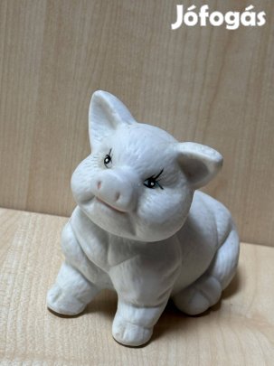 Kerámia malac figura, dísztárgy, nipp