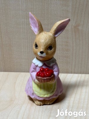 Kerámia nyúl,nyuszi figura, dísztárgy, nipp, húsvét