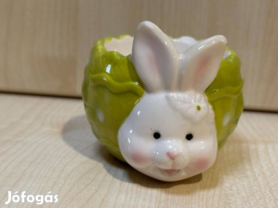 Kerámia nyúl,nyuszi tojástartó, dísztárgy