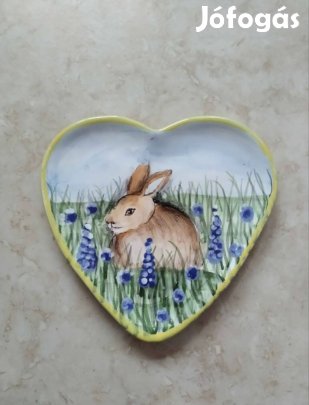 Kerámia nyuszis fali dísz új