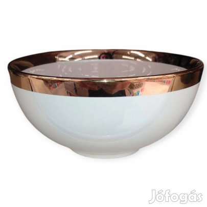 Kerámia tál fehér színben arany peremmel 520 ml