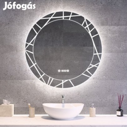 Kerek Led tükör 80cm Welland Chaday | Páramentesítő - Óra - Fényerő
