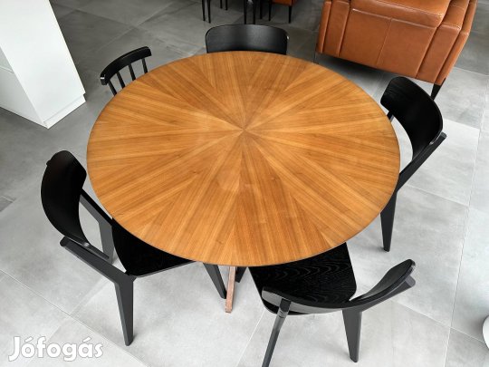 Kerek diófa étkezőasztal eladó 120cm