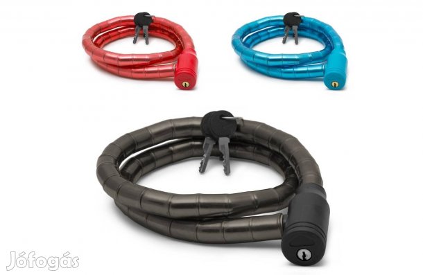Kerékpár zár Görgős 18mm / 1000mm 2 kulcsos bicikli lakat kábelzár