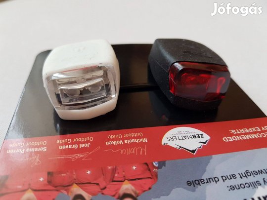 Kerékpáros led lámpa szett. 2-ledes fehér, piros fény 3 világítási mód