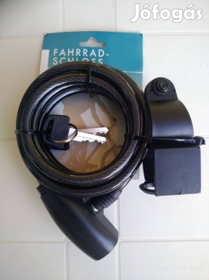 Kerékpárzár 180 cm hosszú, 2 kulccsal, üléscsőre rögzíthető kivitel új