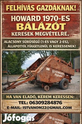 Keresek: Bálázó gépet Keressünk !!!