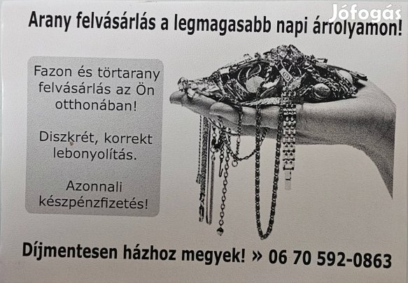 Keresek: aranyat, ezüstöt vásárolok, minden félét!