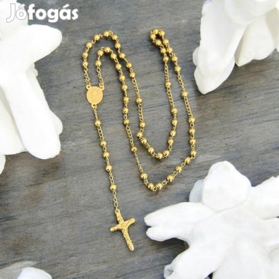 Keresztes nemesacél arany színű férfi nyaklánc