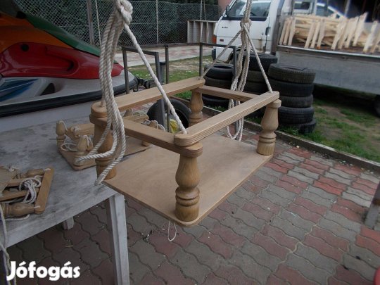 Keretes Fa lengő hinta egyenes ülővel -Új-
