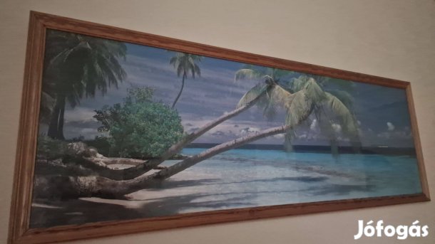 Keretezett kép fehérhomokos tengerpart 125x60