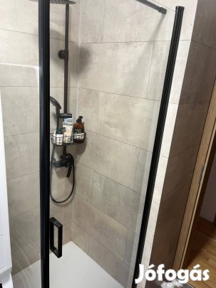 Kerra Hera fekete 80x80 cm szögletes nyílóajtós zuhanykabin