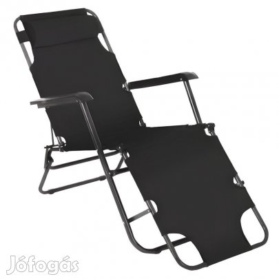 Kerti állítható szék, fekete, REGED