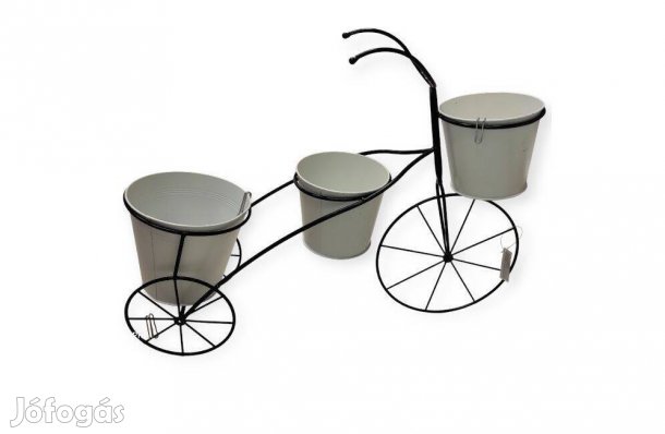 Kerti dekor kerékpár virágokhoz 3 edénytartóval