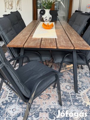 Kerti étkezőasztal székekkel 8 személyes