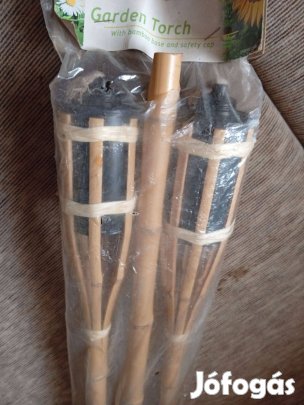 Kerti fáklya (bambusz) 60 cm-es, 3 db-os csomagban egyben