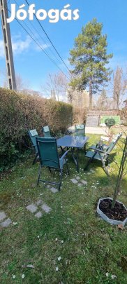 Kerti garnitúra szett 150x90 asztal hat párnázott székkel