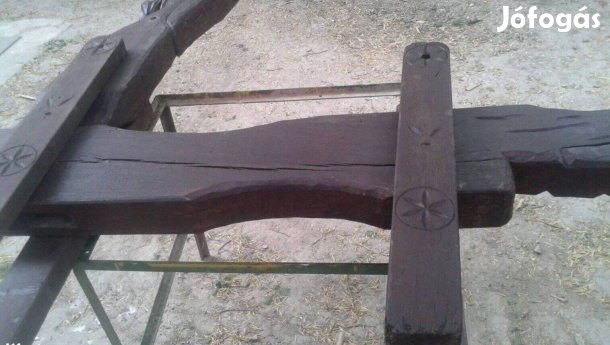 Kerti játék fa ló hinta nagy méret kézműves